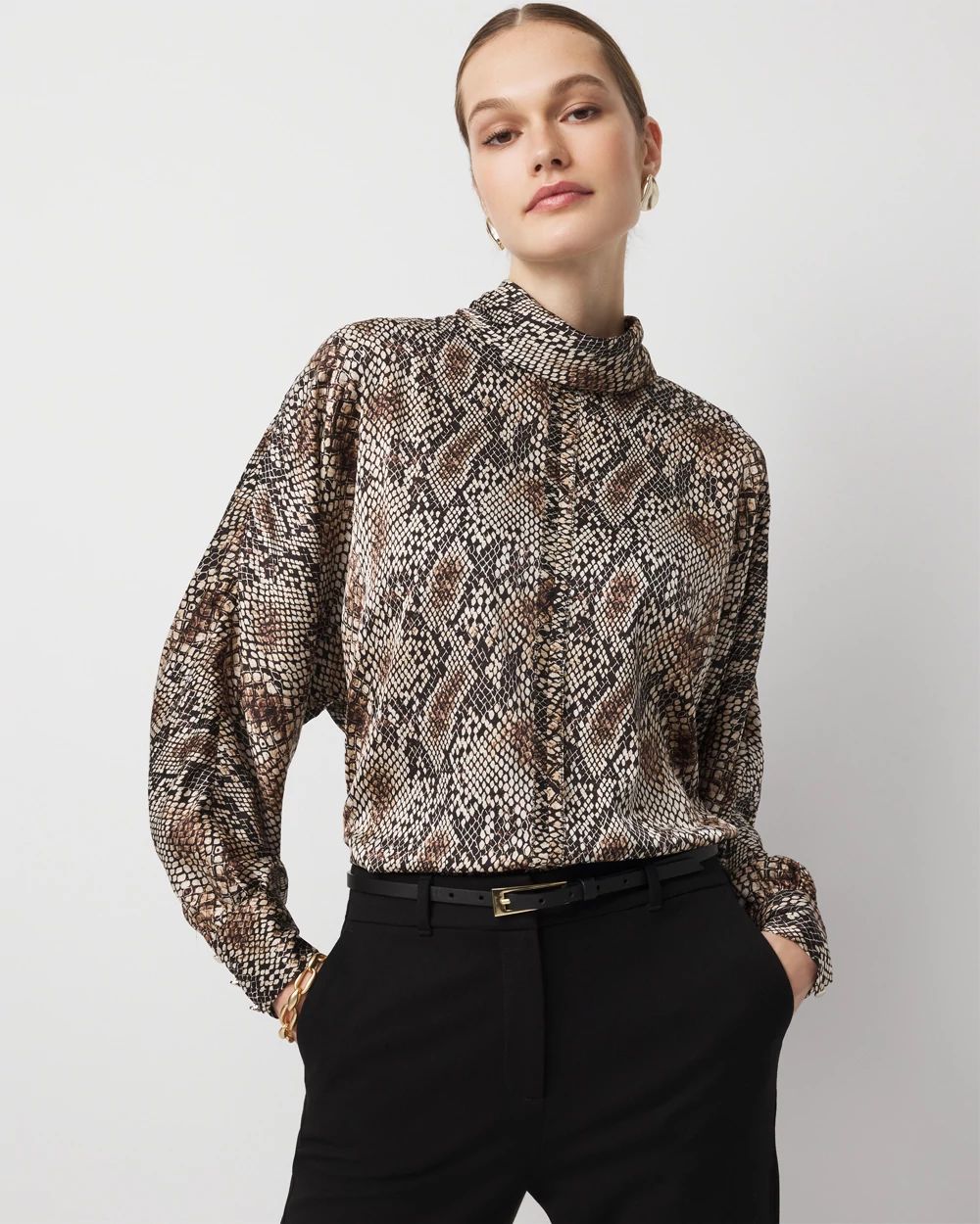 Tie Back Satin Blouse | White House Black Market